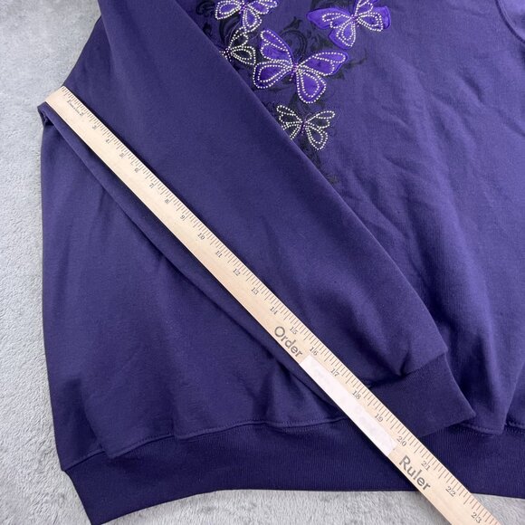 Country Store Sweatshirt Womens Large Butterfly Embroidered Pullover Crewneck - Picture 7 of 9